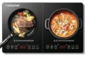 AMZCHEF 2800w Double Induction Hob, Portable Induction Cooker Ultra-Thin Body