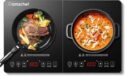 AMZCHEF Double Induction Hob 2800W Portable 2 Zone Touch Control Black