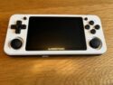 Anbernic RG 351P hand held retro gaming console in white 2300 Games Built In