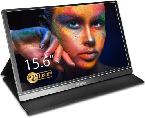 Aztine 15.6 inch Portable Monitor |1920×1080 Full HD IPS Screen Display with HDMI for Laptop, PC, MacBook Pro, Xbox, PS4, Android Phone with Type-C