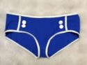 Beautiful Champion Blue White Button Hipster 1930’s Style Bikini Shorts- Size 10
