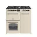 Belling Farmhouse 90cm Dual Fuel Range Cooker With 5 Hobs Cream 90DF