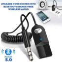 Bluetooth Aux Adapter Dongle Cable USB To 3.5mm Jack Car Audio Aux Bluetooth 5.0