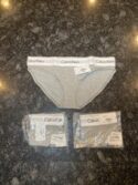 Calvin Klein Modern Cotton Bikini Panties Womens Size M 3 Pack Gray
