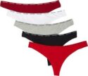 Calvin Klein Underwear Women's Signature Cotton Thong Pack, 5 pack , Med