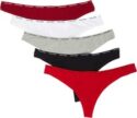 Calvin Klein Underwear Women's Signature Cotton Thong Pack, Large