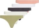Calvin Klein Womens 5-Pack Cotton Thongs Mid Rise Ladies CK Underwear - Size L