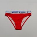 Champion Womens Bikini Bottom Red Medium Logo Swimming Briefs