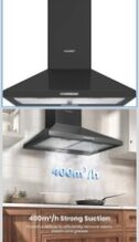 COMFEE' 60 cm Chimney Cooker Hood PYRA17B-60 with LED