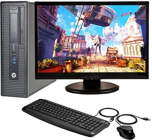 Desktop Complete set of 21.5in Monitor and HP 800G1 Quad Core i5-4570 8GB 240GB SSD WiFi Windows 10 64-Bit PC Computer