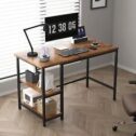 Computer Desk w/ 2 Shelves on Left or Right for Office Home Study Writing Table