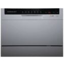 Cookology CTTD6SL Silver Table Top Dishwasher, 6 place settings, Mini Countertop