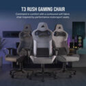 Corsair T3 RUSH, Fabric Gaming Chair, Charcoal