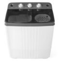 COSTWAY Portable Washing Machine Twin Tub 8kg Laundry Washer-Grey