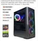 CyberpowerPC Wyvern Gaming PC - AMD Ryzen 5 4500, Nvidia RTX 40608GB, RAM 16GB