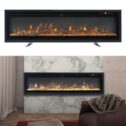 Electric 50 60" Insert/Wall Mounted LED Fireplace Wall Inset Into Fire Freestand