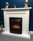 Electric Fire Suite White Freestanding Fireplace Mantel Heater Flame Surround