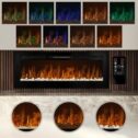 Electric Inset Fireplace Wall Mounted LED Free Standing 50" 60" Black Adjustable