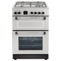 electriQ 60cm Double Oven Dual Fuel Cooker - Silver EQRANGE60DFDSI