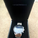 Emporio Armani Men’s Chronograph Watch 43mm Black Dial Date Quartz AR-2453 Box