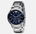 Emporio Armani Men’s Chronograph Watch Blue Dial Stainless Steel Quartz AR Full