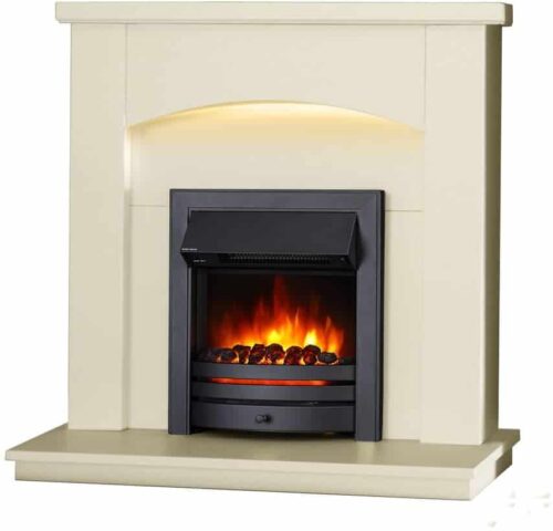 Endeavour Fires New Cayton Electric 42″ Fireplace Suite | fitted with Black Trim and Fret | 220/240Vac 1&2kW | 7 day Programmable Remote Control
