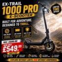 EX-TRAIL 1000 DUAL MOTOR ELECTRIC SCOOTER ADULT FOLDING 45KM 10” WHEELS