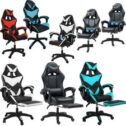 Gaming Chair Computer Massage Chair with Footrest and Lumbar Swivel PC Chairs