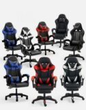 Gaming Chair Massage Computer Chair with Footrest and Lumbar Swivel PC Chairs