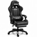 Gaming Office Chair Leather Faux Swivel Boulevard Ergonomic Black Footrest