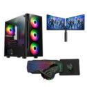 Gaming PC Bundle Dual Monitor i5 GT730/710 2GB Win11 Pro SSD+HDD UK Free Ship