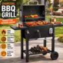 Gardenline 93437 CosmoGrill XL Portable Charcoal Barbecue - Black