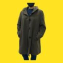 GIL BRET Women's Vintage Cashmere & Wool Coat, Frill Collar, Brown, UK 16