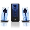 GOgroove BassPULSE 2.1 LED Satellite Stereo PC Computer Gaming Speakers with