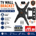 Heavy Duty TV Wall Bracket 26-60 Inch Tilt Swivel VESA 40KG UK