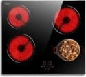Hobsir hob Ceramic Hob 60 cm Electric Hob 4 Zone with Touch Control 6000W 9