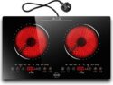 Hobsir Plug in Ceramic Hob, 2 Ring Electric Hob 60 cm | Timer, Child-Safety Lock