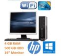HP FULL COMPLETE DESKTOP SET 19" MONITOR FAST COMPUTER SYSTEM WIN10 WI-FI SALE