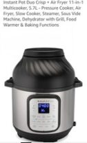 Instant Pot Duo Crisp And Air fryer 11 In 1 Multi-Cooker 5.7L Inc Postage