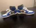 Jordan Air Jordan 1 Men’s High Top Basketball Sneakers Lace-Up Colorblock Blue