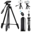 K&F CONCEPT 60"/152cm Travel Tripod For Phone Camera 1/4" Screw Mount & Remote