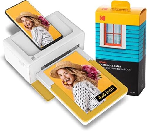 Kodak PD460 Dock Plus | 4×6″ Instant Photo Printer | Bluetooth Wireless Photographic Printer | Compatible with Android and Apple Devices