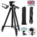 Lightweight Aluminium Tripod Telescopic Camera DSLR Stand With Phone Holder UK