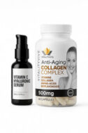 Marine Collagen 90 Capsules + Vitamin C Serum Anti Aging Skin Hair Nails Beauty