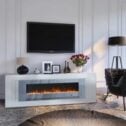 Media Log Electric Heater 60 Inch LED Fireplace Standing Wall Mounted Inset Fire
