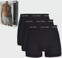 Men's Calvin Klein CK 3 Pack Trunk Boxer Brief, ALL BLACK
