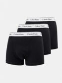 Men's Calvin Klein CK 3 Pack Trunk Boxer Brief, ALL BLACK WHITE BELT