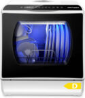 Mini Table Top Dishwasher - Upgraded 6 Programs Portable Countertop Dishwasher N