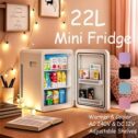 MOMOKOVA 22L/30 Cans Mini Fridge Portable Cooler & Warmer AC/DC Bedroom Car Home