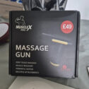 MuscleX Pro Massage Gun Deep Tissue Handheld Black/Gold, USB Battery, 4 Heads